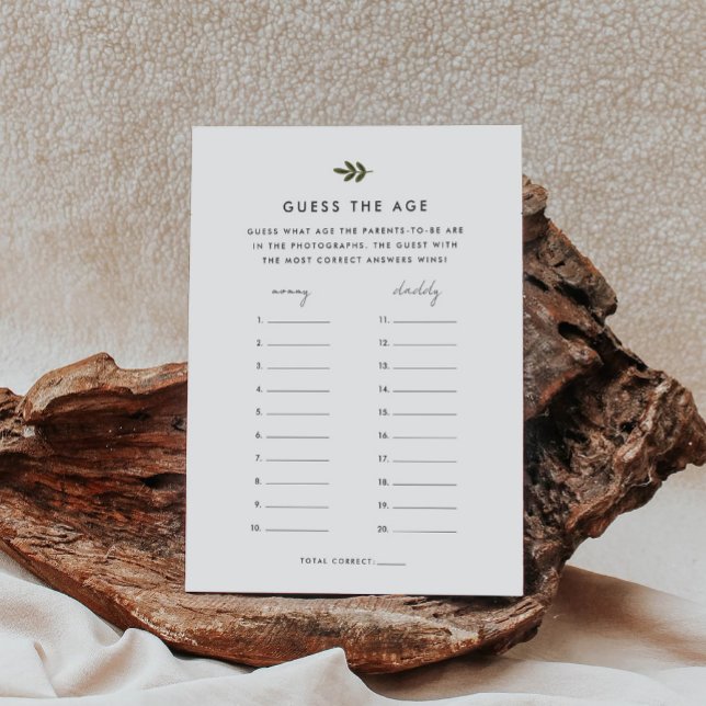 Raten Sie mal, wie das Age Baby Shower Game Begleitkarte (Von Creator hochgeladen)