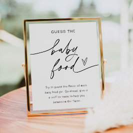 Raten Sie mal, wie das Baby Food Game-Schild steht Poster