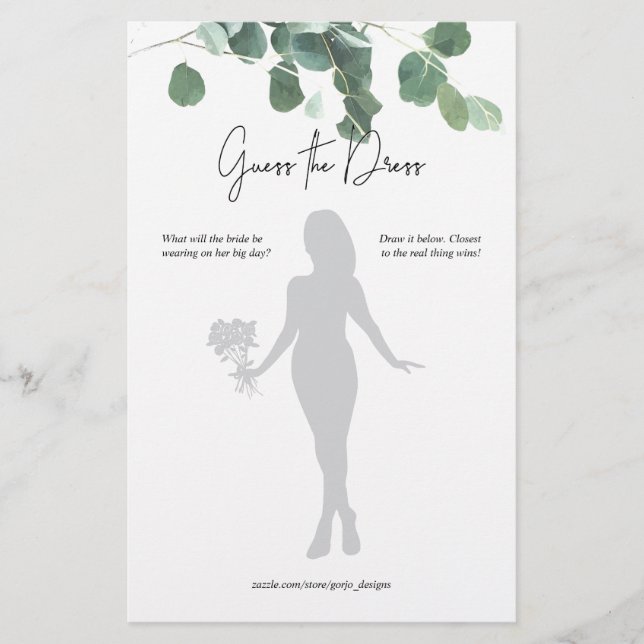 Raten Sie mal, wie das Dress Brautparty Eukalyptus (Vorderseite)