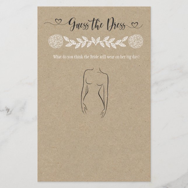 Raten Sie mal, wie das Dress-Brautparty-Spiel läuf (Vorderseite)