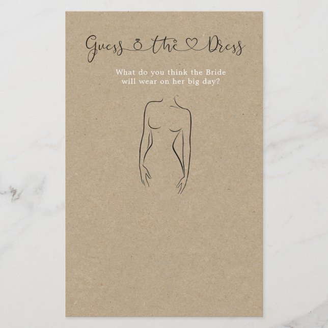 Raten Sie mal, wie das Dress-Brautparty-Spiel läuf (Vorderseite)