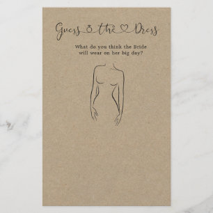 Raten Sie mal, wie das Dress-Brautparty-Spiel läuf Briefpapier