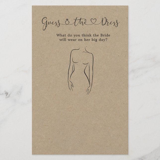Raten Sie mal, wie das Dress-Brautparty-Spiel läuf Briefpapier (Vorderseite)