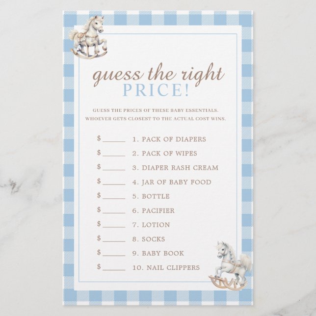 Raten Sie mal, wie das Preisrocking Reiter Baby Sh (Vorderseite)