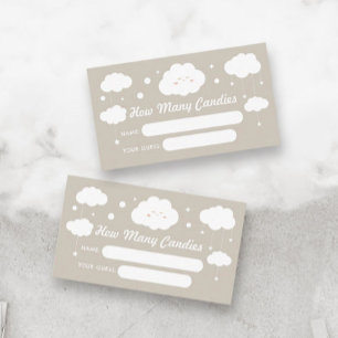 Raten Sie mal, wie viele Candies Cloud Baby Shower Begleitkarte