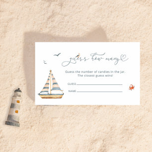 Raten Sie mal, wie viele Candies Nautical Baby Sho Begleitkarte