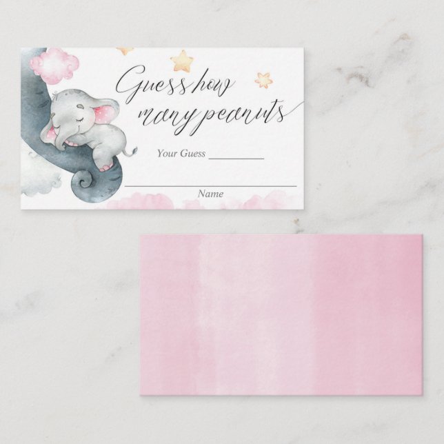 Raten Sie mal, wie viele Erdnusskarten Babydusche  Begleitkarte (Vorne/Hinten)