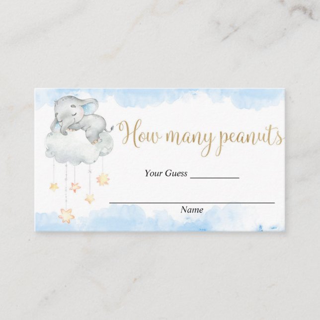 Raten Sie mal, wie viele Erdnusskarten Babydusche  Begleitkarte (Vorderseite)