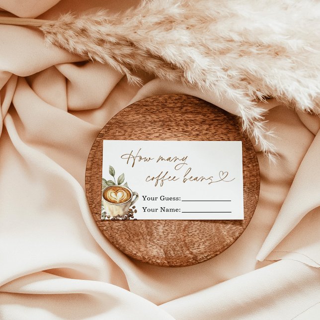 Raten Sie mal, wie viele Kaffeebohnen Babyduschkar Begleitkarte (Von Creator hochgeladen)