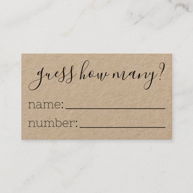 Raten Sie mal, wie viele Karten Baby Shooting Game (Vorderseite)