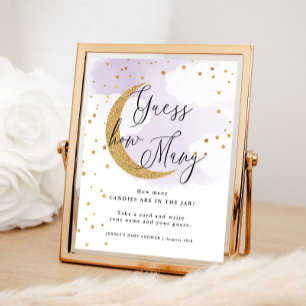 Raten Sie mal, wie viele Lila über dem Mond-Baby-D Poster