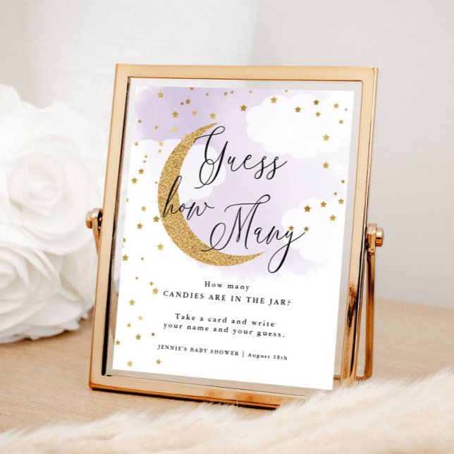 Raten Sie mal, wie viele Lila über dem Mond-Baby-D Poster (Von Creator hochgeladen)