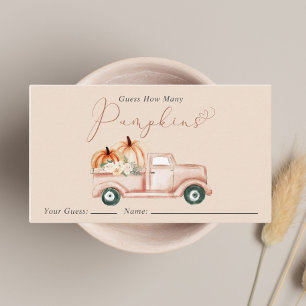 Raten Sie mal, wie viele Pumpkins Baby Showspiele Begleitkarte