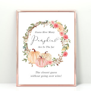 Raten Sie mal, wie viele Pumpkins Baby Showspiele Poster