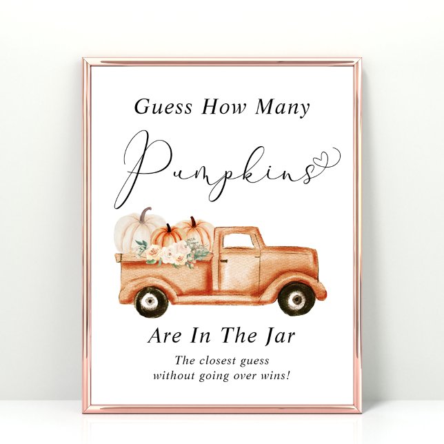 Raten Sie mal, wie viele Pumpkins Baby Showspiele Poster (Von Creator hochgeladen)