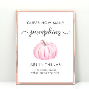 Raten Sie mal, wie viele Pumpkins Baby Showspiele Poster