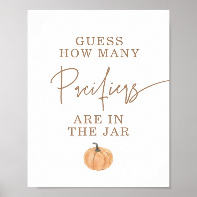 Raten Sie mal, wie viele Schnuller Baby Shower Gam Poster (Vorne)