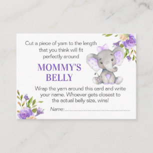 Raten Sie Mommys Game Card Elephant Baby Shower Begleitkarte