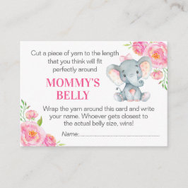 Raten Sie Mommys Game Card Elephant Baby Shower Begleitkarte