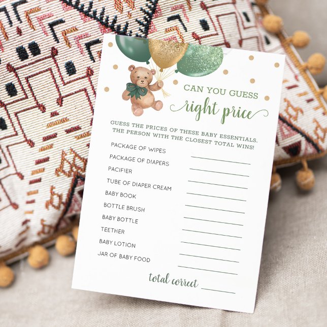 Raten Sie richtig Preis Spiel Baby Dusche Teddy Be Einladung (Von Creator hochgeladen)