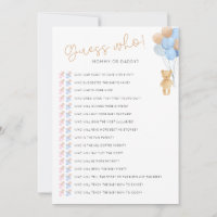 Raten Sie, wer die Baby Shower Game Card herunterl