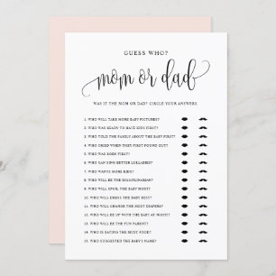 Raten Sie, wer Mama oder Vater Black Script Baby S Einladung