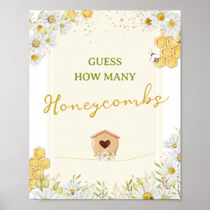 Raten Sie, wie viele Honeycombs Baby Shower Poster