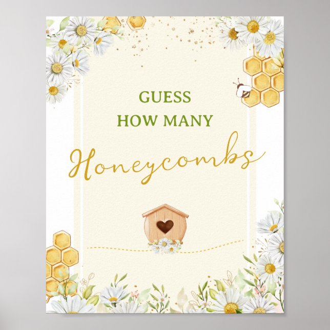 Raten Sie, wie viele Honeycombs Baby Shower Poster (Vorne)