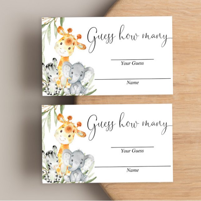 Raten Sie, wie viele Karten Safari-niedliche Tiere (Von Creator hochgeladen)