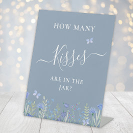 Raten Sie, wie viele Kisses Blue Brautparty Sockelschild