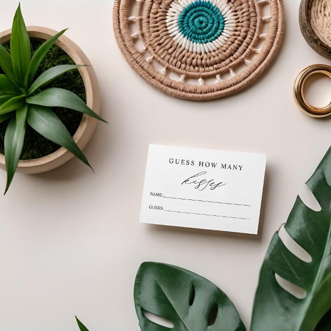 Raten Sie, wie viele Kisses Brautparty Game Card Visitenkarte (Von Creator hochgeladen)