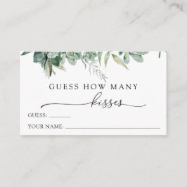 Raten Sie, wie viele Küss-Abschlusskarte Begleitkarte