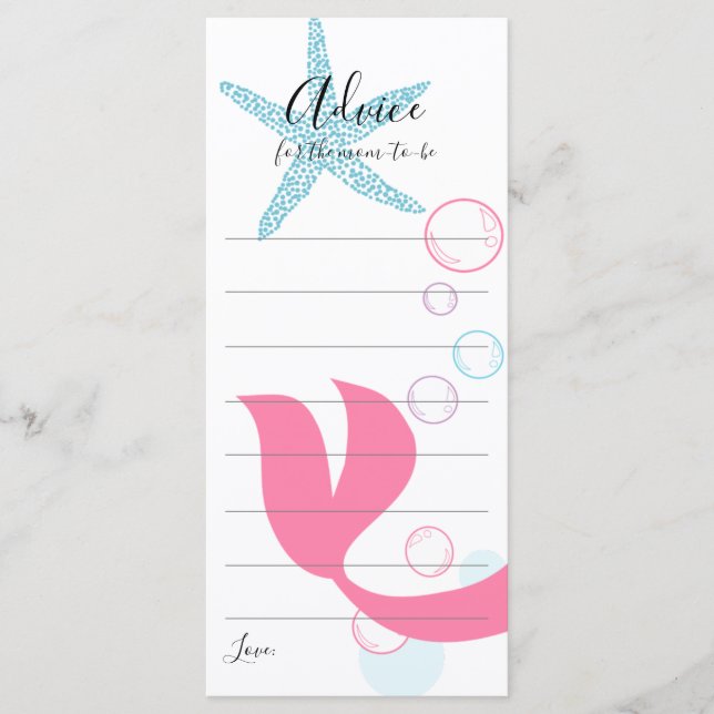 Ratenkarte für die Mama-zu-be-Meerjungfrau-Kinderd (Vorderseite)