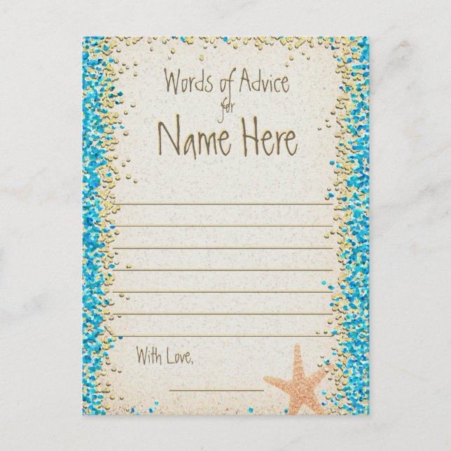 Ratenkarte | Ocean Confetti Hinweiskarte (Vorderseite)