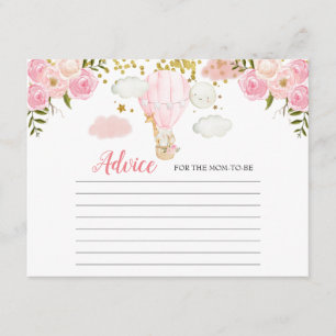 Ratenkarte Rosa Heißluftballon Tiere Dschungel Begleitkarte