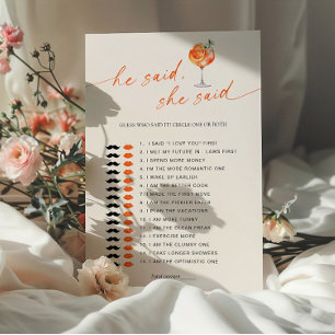 Ratess, wer sagte es Aperol Spritz Brautparty Game