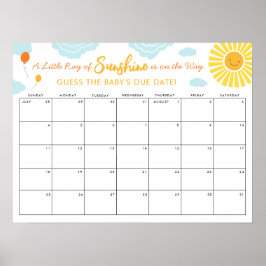 Ratet mal, das Baby Due Sign Date Kleine Ray Sunsh Poster