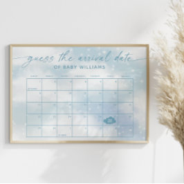 Ratet mal den Anreisedatum Kalender Cloud 9 Blue Poster