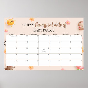 Ratet mal, wann der Baby-Duschkalender erscheint Poster