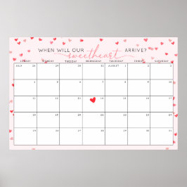 Ratet mal, wann die Kleine Sweetheart Baby Dusche Poster