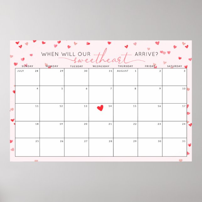 Ratet mal, wann die Kleine Sweetheart Baby Dusche  Poster (Vorne)