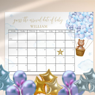 Ratet mal, wann die Teddy Bear Blue Baby Dusche ko Poster