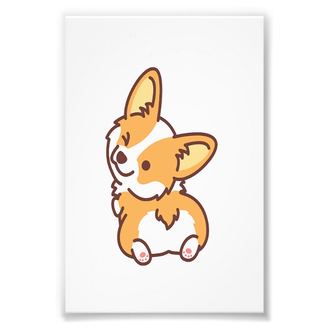 Ratet mal, was Corgi Hintern Funny Corgi Dog Gesch Fotodruck (Vorne)