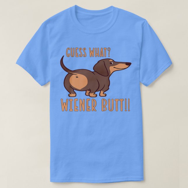 Ratet mal, was Dackel Hintern Doie Dackel Hund län T-Shirt (Design vorne)
