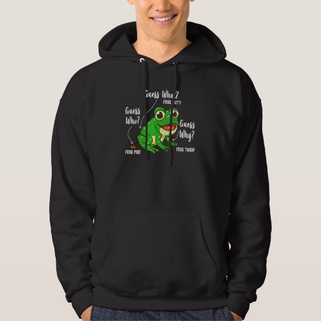 Ratet mal, was Frosch Hintern für Mädchen und Jung Hoodie (Vorderseite)
