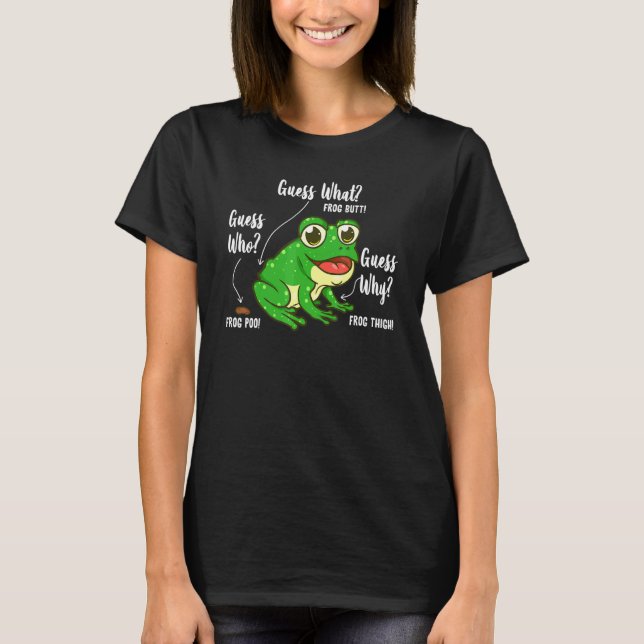 Ratet mal, was Frosch Hintern für Mädchen und Jung T-Shirt (Vorderseite)
