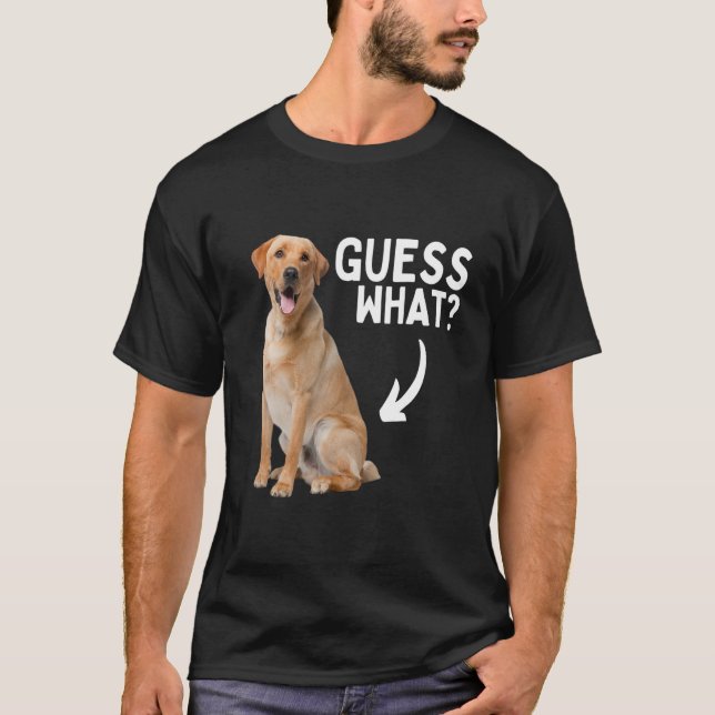Ratet mal, was Gelbe Labrador Hintern! Funny Labra T-Shirt (Vorderseite)