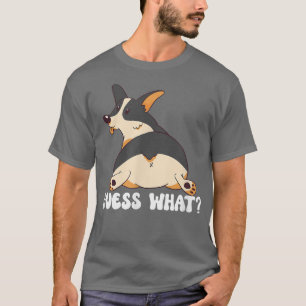 Ratet mal, was lustige schwarze Tricolor Corgi T-Shirt