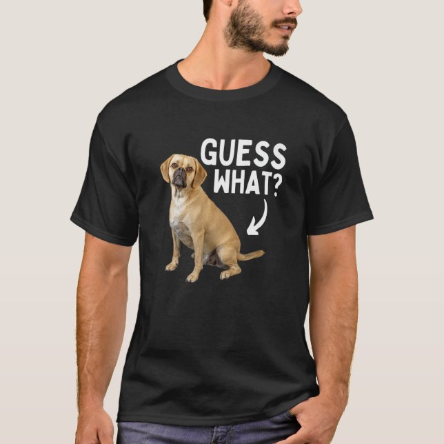 Ratet mal, was Puggle Hintern Hybrid Dog Besitzer  T-Shirt (Vorderseite)
