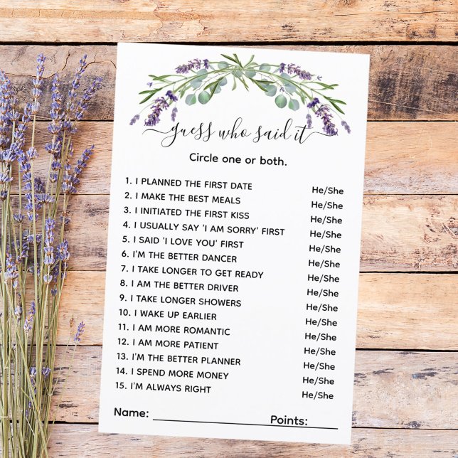 Ratet mal, wer das Brautparty-Lavendel gesagt hat (Von Creator hochgeladen)